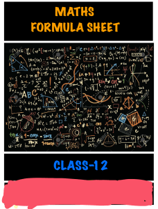 Class 12 Maths Formula Sheet