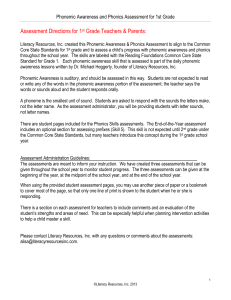 1st Grade Phonemic Awareness & Phonics Assessment
