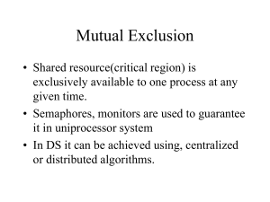 Mutual Exclusion in Distributed Systems Algorithms