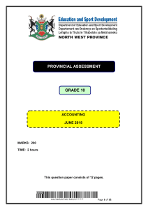 Grade 10 Accounting Exam Paper - June 2018