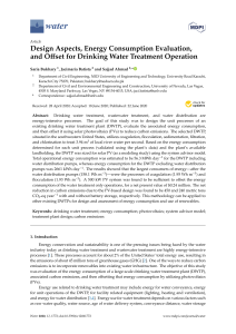 Drinking Water Treatment: Energy, Design & Solar PV Offset