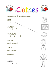 Clothing Vocabulary Worksheet for Kids