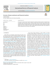 Investor Climate Sentiment & Financial Markets Research