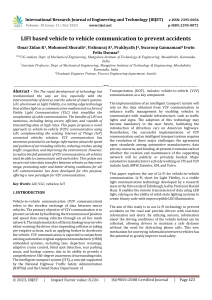 LiFi V2V Communication for Accident Prevention