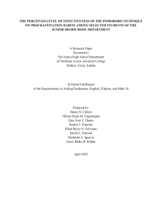 Pomodoro Technique & Procrastination: A Research Paper