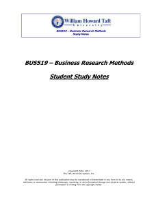 BUS519 Business Research Methods Study Notes