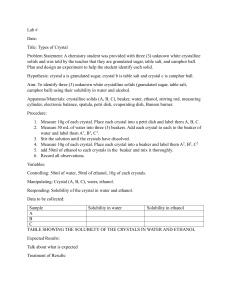 Crystal Identification & Redox Titration Lab Report