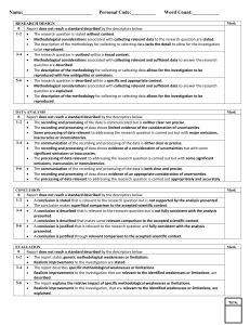 Research Report Rubric