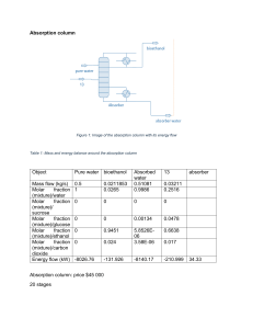 Absorption Column Mass & Energy Balance