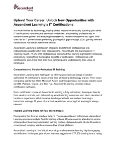 IT Certifications: Uplevel Your Career with Ascendient Learning
