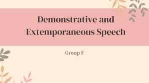 Demonstrative & Extemporaneous Speech Guide