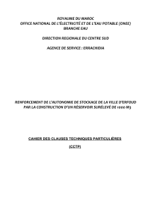 Construction R&eacute;servoir Erfoud: Sp&eacute;cifications Techniques
