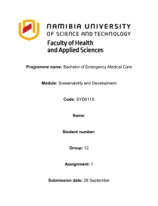Emergency Medical Care Assignment: Sustainability & Development