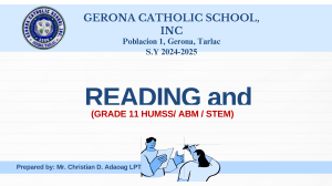 Reading & Writing: Text as Connected Discourse