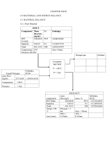Material & Energy Balance: PET Recycling