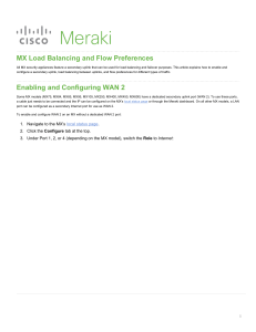 Meraki MX Load Balancing & Flow Preferences Configuration