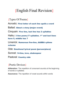 Poetry Types & Devices: English Study Guide