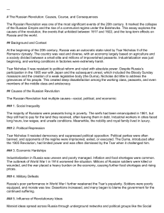Russian Revolution: Causes, Course, and Consequences