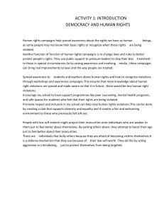 Democracy & Human Rights Activity: Awareness & Inclusion
