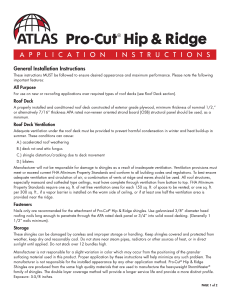 Gu&iacute;a de Instalaci&oacute;n de Tejas Pro-Cut&reg; Hip & Ridge