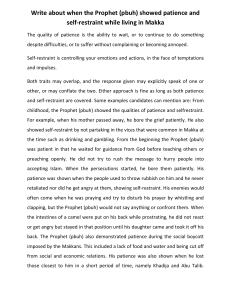 Prophet Muhammad's Patience in Makka