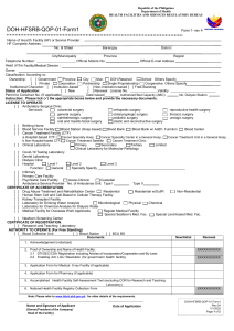 DOH Health Facility Application Form - Philippines