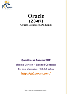Oracle 1Z0-071 SQL Exam Questions & Answers (Demo)
