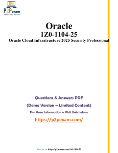 Oracle 1Z0-1104-25 Exam Questions & Answers (Demo)