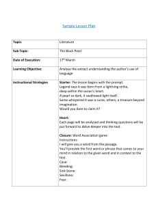 The Black Pearl Lesson Plan: Language Analysis