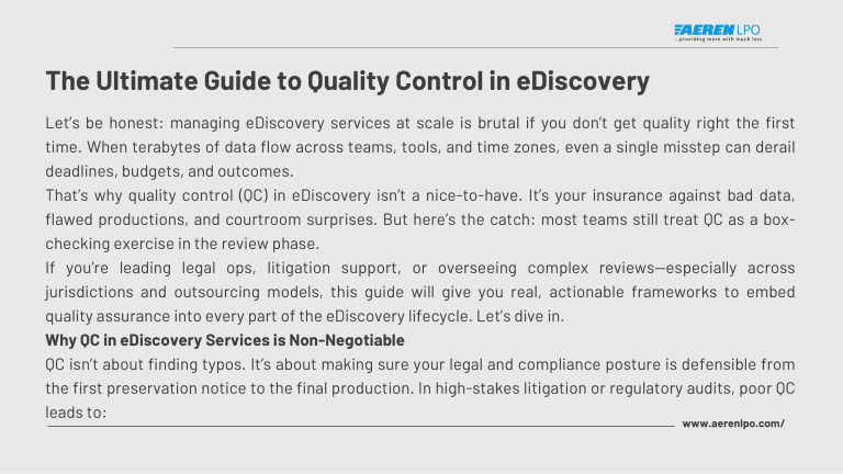 eDiscovery Quality Control: The Ultimate Guide
