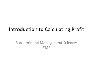 Calculating Profit: An Introduction to EMS Concepts