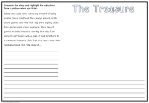 Complete the Pirate Treasure Story Worksheet