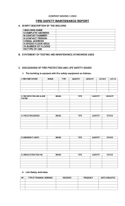 Fire Safety Maintenance Report Template