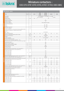 Miniature Contactor Technical Data: K03M, K07M, K08M Series