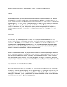 Illicit E-book Downloads: Legal, Economic, & Ethical Issues