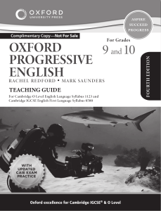 Oxford Progressive English 9 & 10 Teaching Guide