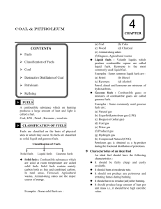 Coal and Petroleum: Fuels, Formation, and Refining