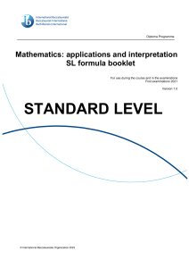 MAI SL Formula Booklet