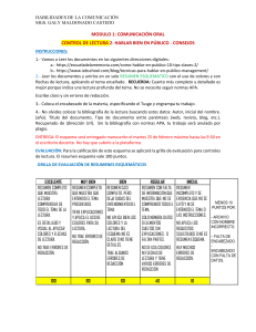 Habilidades para hablar en público: Control de lectura y evaluación