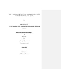 COVID-19 Lockdown Impact on Eswatini Secondary Education