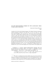 Lusitanian Theonyms: Indo-European Origins of Laebo & Reve