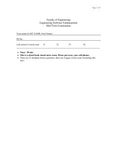 Engineering Software Fundamentals Mid-Term Exam