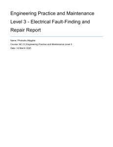 Electrical Fault-Finding & Repair Report: Toyota Cross 2021