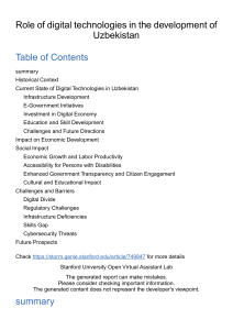 Digital Technologies in Uzbekistan: Development & Impact