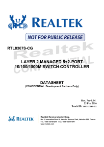 RTL8367S-CG Datasheet: 5+2-Port Gigabit Switch Controller
