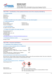 WOOD DUST Safety Data Sheet | Hazards & Precautions