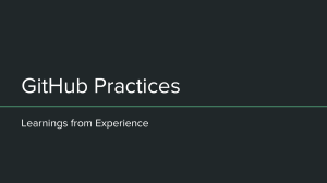 GitHub Practices: Learnings from Experience
