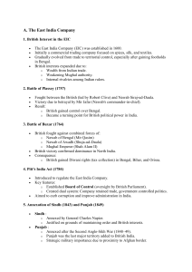 East India Company & Colonial India: Study Notes