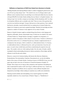 Literature to Gender Studies: A Disciplinary Shift
