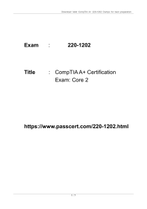 CompTIA A+ 220-1202 Exam Dumps: Practice Questions